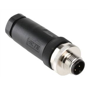 TE Connectivity, 4 contacts Cable Mount M12 Plug Screw IP67, IP68