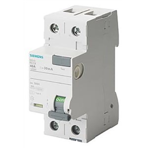 Siemens 2P 40 A Instantaneous RCD Switch, Trip Sensitivity 300mA