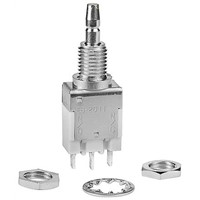 NKK Switches Single Pole Double Throw (SPDT) Momentary Push Button Switch, 6.35 (Dia.)mm, Bushing, 125V ac