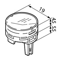 Clear, White Push Button Cap, for use with LB Series, Round Cap