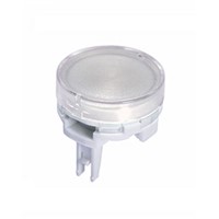 Clear, White Push Button Cap, for use with LB Series, Round Cap