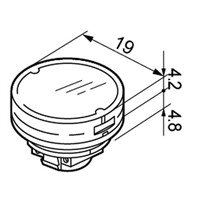 Clear, White Push Button Cap, for use with LB Series, Round Cap