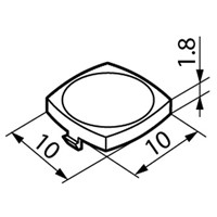 White Tactile Switch Cap for use with JB Series Nonilluminated Tactile Switches