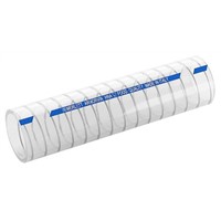 Merlett Plastics PVC Hose, Clear, 47mm External Diameter, 10m Long, Reinforced, 90mm Bend Radius, Liquid Food