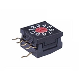 NKK Switches, 10 Position, BCD Rotary Switch, 100 mA, Solder