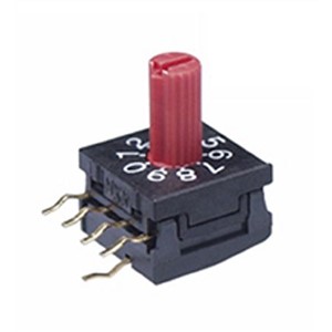 NKK Switches, 10 Position, BCD Rotary Switch, 100 mA, Solder