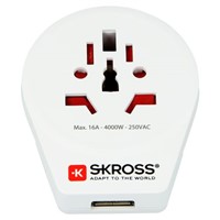 SKROSS World to Europe Travel Adapter, Rated At 16A