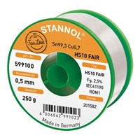 Stannol 0.5mm Wire Lead Free Solder, +227C Melting Point