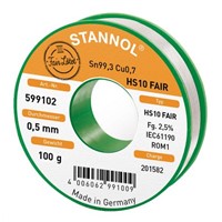 Stannol 0.5mm Wire Lead Free Solder, +227C Melting Point