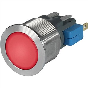 Schurter Single Pole Double Throw (SPDT) Momentary Red LED Push Button Switch, IP40, IP65, IP67, 19.1 (Dia.)mm, Panel