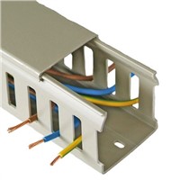 Betaduct Grey Slotted Panel Trunking - Closed Slot, W25 mm x D50mm, L2m, PVC