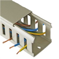 Betaduct Grey Slotted Panel Trunking - Closed Slot, W25 mm x D75mm, L2m, PVC