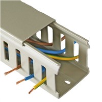 Betaduct Grey Slotted Panel Trunking - Closed Slot, W37.5 mm x D75mm, L2m, PVC