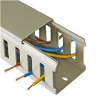 Betaduct Grey Slotted Panel Trunking - Closed Slot, W100 mm x D100mm, L2m, PVC