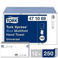 Tork Xpress Blue Multi-fold Hand Towel Universal Zfold Interleaved Blue 241 x 213 (Unfolded) mm, 81 x 213 (Folded) mm