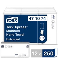Tork Xpress Multi-fold Hand Towel Universal Zfold Interleaved White 241 x 213 (Unfolded) mm, 81 x 213 (Folded) mm Paper