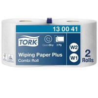 Tork Centrefeed of 1 White Paper Wipes for Centrefeed Dispenser, Cleaning Staff, Floor or Wall Stand Dispenser, Food,