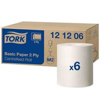 Tork Centrefeed of 1 White Paper Wipes for Basic Wiping Task, Centrefeed Dispenser, Hand Use