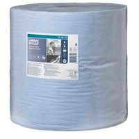 Tork Roll of 1 Blue Paper Wipes for Cleaning Staff, Floor or Wall Stand Dispenser, Food, Hand, Mopping Up Liquid,