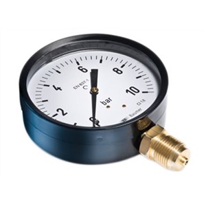 Bourdon MAT1D10B22 Hydraulic Pressure Gauge Bottom Entry 10bar, Connection Size G 1/8