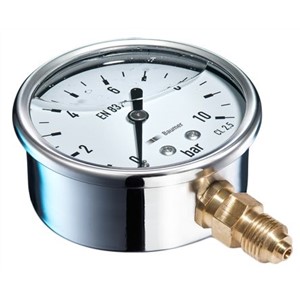 Bourdon MIT3D22B19 Hydraulic Pressure Gauge Bottom Entry 4bar, Connection Size G 1/4