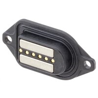 Rosenberger MultiMag 6, Straight Panel Mount Female Magnetic Connector, Solder Termination