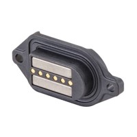 Rosenberger MultiMag 6, Straight Panel Mount Female Magnetic Connector, Solder Termination