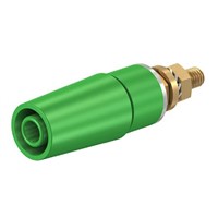 Staubli Green Female Banana Plug - Bolt, 600V
