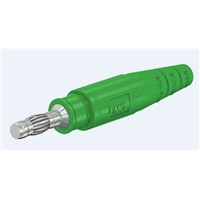 Staubli Green Male Banana Plug - Crimp, 600V