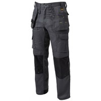 DeWALT Pro Tradesman Grey Men's Cotton, Polyester Trousers Waist Size 32in