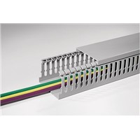 HellermannTyton HTWD-HF Grey Slotted Panel Trunking - Open Slot, W40 mm x D40mm, L2m, Halogen Free PC/ABS