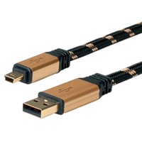 Roline Male USB A to Male Mini USB B USB Cable, 3m