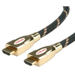 Roline HDMI Ethernet to HDMI Ethernet Cable, Male to Male- 1m