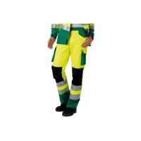 Muzelle Dulac Roady Green, Yellow Hi-Vis Men's Cotton, Polyester Trousers Waist Size 96  100cm