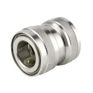 Straight Hose Coupling 1/2in Coupler to Threaded, 3/4 in BSP Female, Stainless Steel