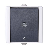 Grey Intermediate IP44 Light Switch Light Grey, 1 Way Screwless, 1 Gang, 250 V LED IP44 Thermoplastic 2