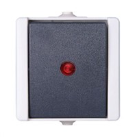 Grey Intermediate IP44 Light Switch Light Grey, 1 Way Screwless, 1 Gang, 250 V LED IP44 Thermoplastic