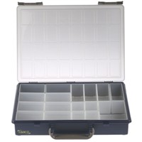 Raaco 17 Cell Grey, Transparent PP Compartment Box, 57mm x 340mm x 265mm