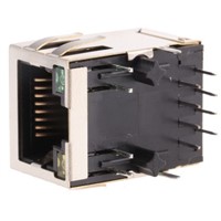 Mag jack RJ45 shld SMD tab down LED Y-G