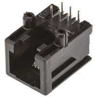 TE Connectivity Cat3 6P/6C Right Angle Through Hole UTP RJ25 Modular Jack Connector