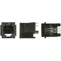 TE Connectivity Cat3 6P/4C Straight Through Hole Female Modular Jack UTP RJ14 Connector