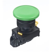 Idec, YW Illuminated Green Mushroom Push Button Complete Unit, NO, 22mm Maintained Screw