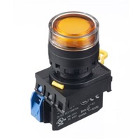 Idec, YW Illuminated Amber Push Button Complete Unit, NO, 22mm Maintained Screw