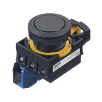 Idec, CW Illuminated Black Flush Push Button, NO, 22.3mm Maintained Screw