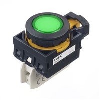 Idec, CW Illuminated Green Flush Push Button, 22.3mm Screw