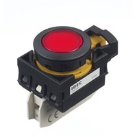 Idec, CW Illuminated Red Flush Push Button, 22.3mm Screw