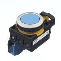 Idec, CW Illuminated Blue Flush Push Button, NO, 22.3mm Maintained Screw