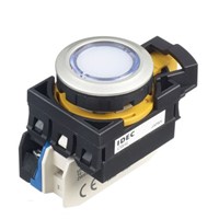 Idec, CW Illuminated White Flush Push Button, NO, 22.3mm Momentary Screw