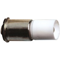 LED Reflector Bulb, Midget Flange, White, T-1 3/4 Lamp, 6mm dia., 12 V dc