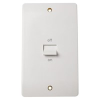 White 50 A Flush Mount Light Switch White, 1 Way Screwed, 2 Gang BS 146mm Stainless Steel 1 2, K5205 Screw